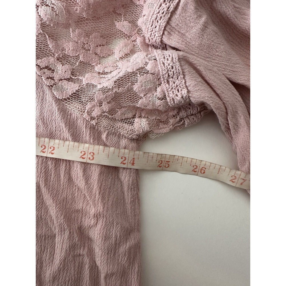 Roaman's Pink Ruffled Buttoned Blouse - Picture 4 of 6